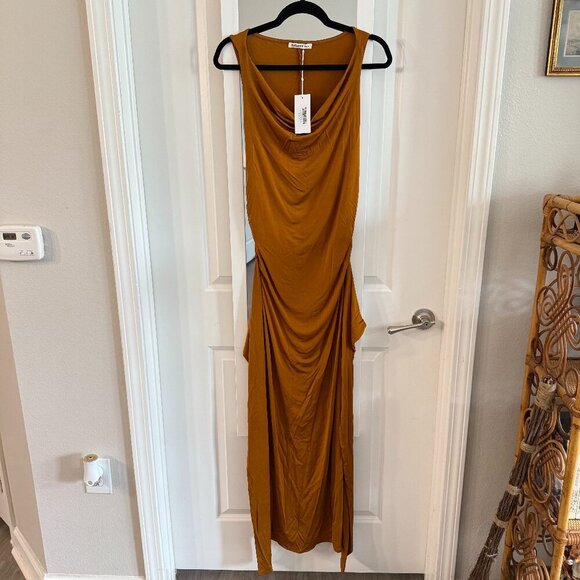 NEW Reformation Cameilla Knit Dress Size Small Color Copper - Picture 3 of 6